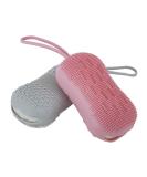 Serenity Select 2 Pack Exfoliating Silicone Body Sponge | Double-Sided Bath Shower Brush | Silicon Loofah with Built-in Sponge | Pink/Gray - Buy Online on GoSupps.com