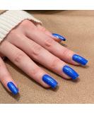 Buy Novo Ovo Blue Holographic Angular Press-On Nails - Small Artificial Fingernails with Glue for Easy Application | International Shipping Available - Buy Online on GoSupps.com