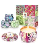 Onlywax 4 x 125 Grams Scented Candles Soy Wax Aromatherapy Candle Gift Set for Women Rose Lavender Vanilla Lemongrass - Buy Online on GoSupps.com