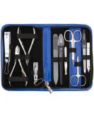 Buy Three Swords Germany 10-Piece Manicure Set 'Spezia' - Blue Artificial Leather Case | Nail Scissors Skin Scissors Nail Pliers & More - Buy Online on GoSupps.com