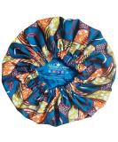 Melanin Crown Silk Hair Wrap for Sleeping - Premium Satin Bonnet for Curly Hair | Protects Against Breakage | Beautiful Teal Design - Buy Online on GoSupps.com
