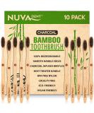 Bamboo Charcoal Toothbrushes - Natural Soft Bristle Wood Toothbrushes Bulk (10 Pack) - Buy Online on GoSupps.com