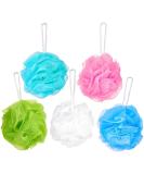 Brubaker cosmetics - 5x peeling or massage sponge bathing sponge shower sponge with hanger - color mix mix (light blue/blue/pink/green/white) - Buy Online on GoSupps.com