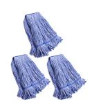 String Mop Heads Replacement Heavy Duty Commercial Grade Blue Cotton Looped End Wet Industrial Cleaning Mop Head Refills (3  Large) 3 Pieces Large (Pack of 3) - Buy Online on GoSupps.com