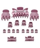 17-Piece Pink Glitter Hair Claw Clips Set | Stylish & Durable Hair Clips for All Hair Types - International Shipping Available! - Buy Online on GoSupps.com
