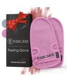 Fabcare Premium Peeling Glove & Sponge Set | Exfoliating Body & Face Scrub - 2 Pink Pieces with Suction Cups & eBook - Dermatest Rated Very Good - Buy Online on GoSupps.com