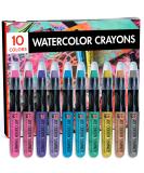 Marabu Art Crayons Shimmer Set - 10 Metallic Watercolor Crayons for Blending - Water Soluble for Mixed Media Artists - Arts and Crafts for Adults - Buy Online on GoSupps.com