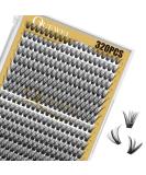 Individual QUEWEL Cluster Lashes - 320 Pieces of 0.07D Curl Eyelash Extensions | Natural DIY Mix 9-16mm at Home - Buy Online on GoSupps.com