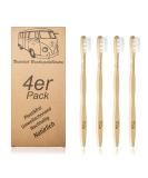 Pack of 4 Eco-Friendly Bamboo Toothbrushes - Sustainable Degradable VW Bus Logo Natural Bristle - Perfect for Your Van & Camp Adventures - Buy Online on GoSupps.com