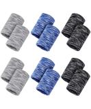 6 Pairs Cooling Wristbands for Men Women - Ice Sweat Absorbing Athletic Exercise Bands in Gray, Blue, Black - Ideal for Gym, Yoga, Sports - Buy Online on GoSupps.com