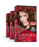 Revlon Colorsilk Permanent Hair Color 46 - Medium Golden Chestnut Brown (Pack of 3) | Ammonia-Free with 100% Gray Coverage - Buy Online on GoSupps.com
