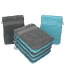 Betz 10 pieces wash gloves premium 100% cotton washcloth set 16x21 cm color anthracite and turquoise - Buy Online on GoSupps.com