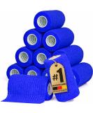 Hund ist K nig Self-Adhesive Elastic Bandage 12x4.7m - Perfect for Humans & Animals | 10 cm x 4.7 m Rolls (Blue) - Shop Now! - Buy Online on GoSupps.com