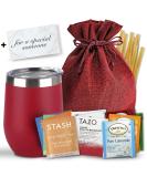 Bellina Tea Gift Baskets for Women and Men - Herbal Tea Variety Pack Gift Set for a Special Someone & Tea Lovers - Insulated Tea Cup  20 Premium Teas  10 Honey Straws  Gift Tag  Red Gift Bag For a Special Someone Red - Buy Online on GoSupps.com