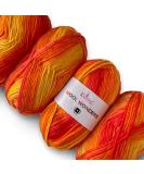 Wool Wonders Super Soft Variegated Yarn 400g/640yds (Flaming Orange) - Medium Heavy Worsted/Aran Weight - 30% Australian Wool, 70% Acrylic - Ideal for Knitting and Crochet - Buy Online on GoSupps.com