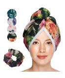 Jocero Bamboo Hair Turban Towel for Women - Long Hair Towel with Button & Hair Tie - Black & Red - Buy Online on GoSupps.com