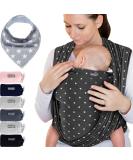 Dark Gray Stars Baby Wrap Carrier for Newborns | Soft Cotton Blend | Up to 15kg - Buy Online on GoSupps.com