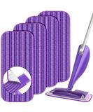 Reusable Mop Pads Compatible with Swiffer Wet Jet Wet Jet Pads Refills for Swiffer Mop Microfiber Replacement Pads for Hardwood Floor Cleaning Dry Wet Mopping Cloths for 12" Wet Jet Refill 4 Pack Purple 4PCS - Buy Online on GoSupps.com