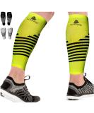 ActivRunner Calf Compression Sleeves. 2 Pairs Per Pack. Performance Compression Support for Improved Circulation Shin Splints Calf Muscle Cramps Injury Prevention Exercise Recovery Medium (calf 32-38cm) Fluorescent Yellow/Black - Buy Online on GoSupps.com