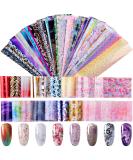 Duufin 200 Sheets Nail Foils Nail Art Foil Transfer Stickers Laser Flower Nail Foil Adhesive Nail Foil Transfer Sheets Paper Starry Sky Stars Flower Transfer Foil for Nail Art DIY Decoration Mixed Style - Buy Online on GoSupps.com