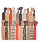 Kenz Laurenz 20-Pack Silver Peach Chevron Hair Ties Ponytail Holders - No Crease Elastic Styling Accessories for Ouchless Ponytails - Buy Online on GoSupps.com