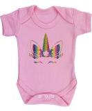 Hippowarehouse Rainbow Flower Unicorn Baby Vest Bodysuit - Short Sleeve for Boys and Girls - Buy Online on GoSupps.com