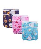 Demigreat High-Suction Folter Trousers for Bitches - Adjustable Dog Diapers with Cute Nied Flowers - 3 Pieces XS - Buy Online on GoSupps.com