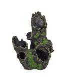 Relaxdays Aquarium Decoration Tree Trunk Cave Natural Look Hiding Place Aquarium Accessory HxWxD 16.5 x 15.5 x 11 cm Black-Green - Buy Online on GoSupps.com