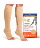 Lemon Hero Men Zipper Compression Socks With Open Toe XXL Beige - Buy Online on GoSupps.com