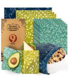 Reusable Food Wraps w/Beeswax Assorted 9 Packs - Eco-Friendly Reusable Wraps, Biodegradable, Zero Waste, Organic, Sustainable, Plastic-Free Food Storage, 5S, 3M, 1L w/ Abstract Curves Pattern - Buy Online on GoSupps.com