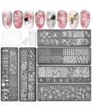8Pcs Nail Stamping Tools Kit - Nail Art Plate Set for DIY Nail Decoration - Buy Online on GoSupps.com