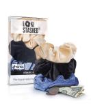 LokiStashed 3-PACK Velvet Hair Tie Scrunchies with Hidden Zipper Pocket - Navy Tan Black - Buy Online on GoSupps.com