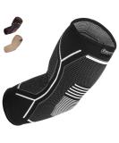 Kunto Fitness Elbow Brace Compression Support Sleeve (Shipped From USA) for Tendonitis, Tennis Elbow, Golf Elbow Treatment - Reduce Joint Pain During Any Activity! Medium White-Gray - Buy Online on GoSupps.com