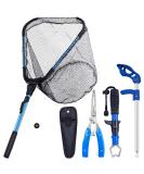 4PC Kayak Fishing Tool Kit - Foldable Landing Net, Fish Grips, Pliers, Hook Remover Set - Buy Online on GoSupps.com