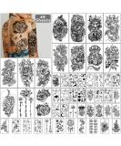 Yazhiji 49 Large Flowers Butterflies Crown Temporary Tattoos - Waterproof Fake Tattoos for Women, Girls, Kids, and Adults - Buy Online on GoSupps.com