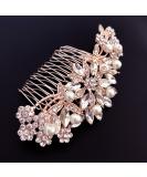 Ammei Rose Gold Wedding Hair Comb with Pearls and Crystals - Bridal Hair Accessories for Parties - Buy Online on GoSupps.com