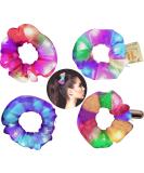 LED Light Hair Scrunchies - Premium Elastic Bands for Women/Girls - 4 Pack Mermaid Hair Ties Clips - Party Accessories for Halloween/Christmas/New Year - Buy Online on GoSupps.com