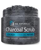 M3 Naturals Charcoal Exfoliating Body Scrub with Collagen & Stem Cell - Gentle Exfoliator for Face & Body - Best Shower Scrub for Men & Women - Bump Eraser & Booty Scrub - Skin Exfoliant (1 Pack) - Buy Online on GoSupps.com