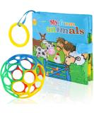 Sensory Baby Toy Gift Set for Boys & Girls | Crinkle Baby Book, Teether, Educational Toys | 6-12 Months & 1 Year Old | Tummy Time Play | Best Shower & Christmas Gift - Buy Online on GoSupps.com