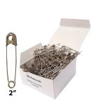 Extra Large 2 Silver Safety Pins - Heavy Duty Rust Resistant - 100 Bulk Safety Pins for Diapers, Laundry, Hijab | NiftyPlaza - Buy Online on GoSupps.com