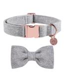 Buy Dogwong Gray Dog Collar with Removable Fly - Comfortable Adjustable Pet Collar for Small & Medium Dogs | Perfect Gift for Girls & Young Dogs (X-Small Pack of 1) - Buy Online on GoSupps.com