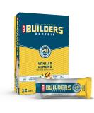 CLIF BUILDERS Protein Bars - Vanilla Almond | 20g Protein, Gluten-Free, 12 Count (2.4oz) - Buy Online on GoSupps.com
