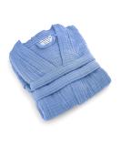 Sustainable Life Turkish Cotton Unisex Bathrobe - Soft & Absorbent Muslin Garment Washed - S-M Sky Blue - Buy Online on GoSupps.com