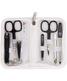 3 Swords Germany - brand quality 8 piece manicure pedicure grooming kit with glass nail file (506) WHITE - TOOLS BLACK LAQUERED - Buy Online on GoSupps.com