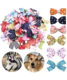 Pet Show Big Dog Hair Bows - 20 Pairs for Small to Large Dogs and Cats | Rhinestone Floral Bowknot Grooming Accessories with Rubber Bands - Pink, Blue - Buy Online on GoSupps.com