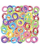 Mijoma 100 Elastic Hair Ties - Mini Rubber Bands for Girls - Perfect for Braids & Ponytails (Striped Color Mix) - International Shipping - Buy Online on GoSupps.com