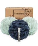 Buy Myhomebody Large 70g Luffashwamm - Gentle Peeling Body Scrubber & Shower Sponge with Activated Carbon - 3 Pack Sea Foam Green & Navy Blue - Buy Online on GoSupps.com