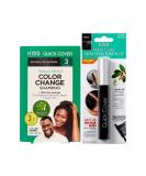 KISS Quick Cover Natural Herbal Color Change Shampoo - 2 Pack (Natural Black) | Instant Hair Color & Mascara Solution for International Shipping - Buy Online on GoSupps.com