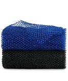 African Exfoliating Net Sponge - Set of 2 | Premium Nylon Bathing Scrubber for Daily Body Scrub | Shower Wash Net in Black & Blue - Buy Online on GoSupps.com