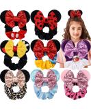 8 Pack Mouse Ear Hair Scrunchies - Velvet Mickey Hair Bows for Women and Girls - Buy Online on GoSupps.com